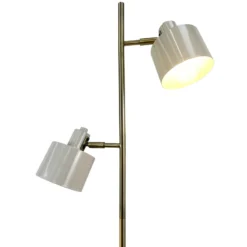 Lámpara de pie Ocean de Dyberg Larsen, beige, altura 160 cm, 2 luces.