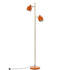 Lámpara de pie Ocean de Dyberg Larsen, naranja, altura 160 cm, 2 luces.