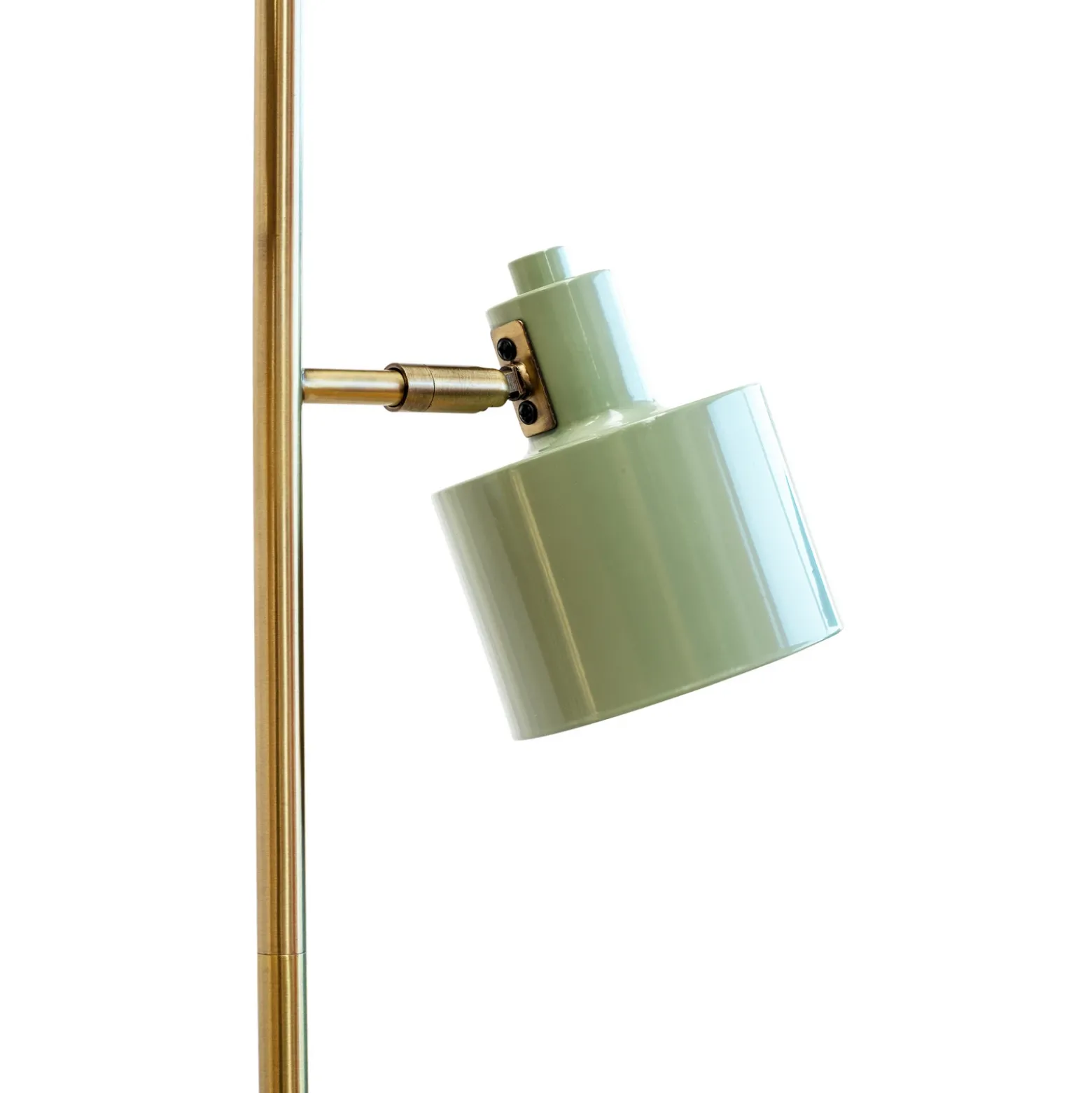 Lámpara de pie Ocean de Dyberg Larsen, color oliva, altura 160 cm, 2 luces.