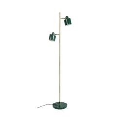 Lámpara de pie Ocean de Dyberg Larsen, verde oscuro, 160 cm, 2 luces.