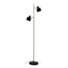Lámpara de pie Ocean de Dyberg Larsen, negro/latón, 2 luces.