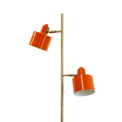 Lámpara de pie Ocean de Dyberg Larsen, naranja, altura 160 cm, 2 luces.