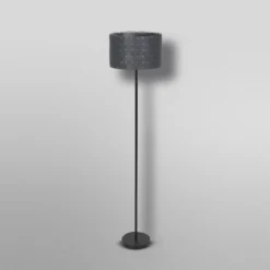 Lámpara de pie OSRAM Decor Felt Weaving Cans, gris, 1 luz, E27