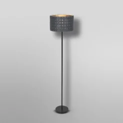 Lámpara de pie OSRAM Decor Felt Weaving Cans, gris, 1 luz, E27