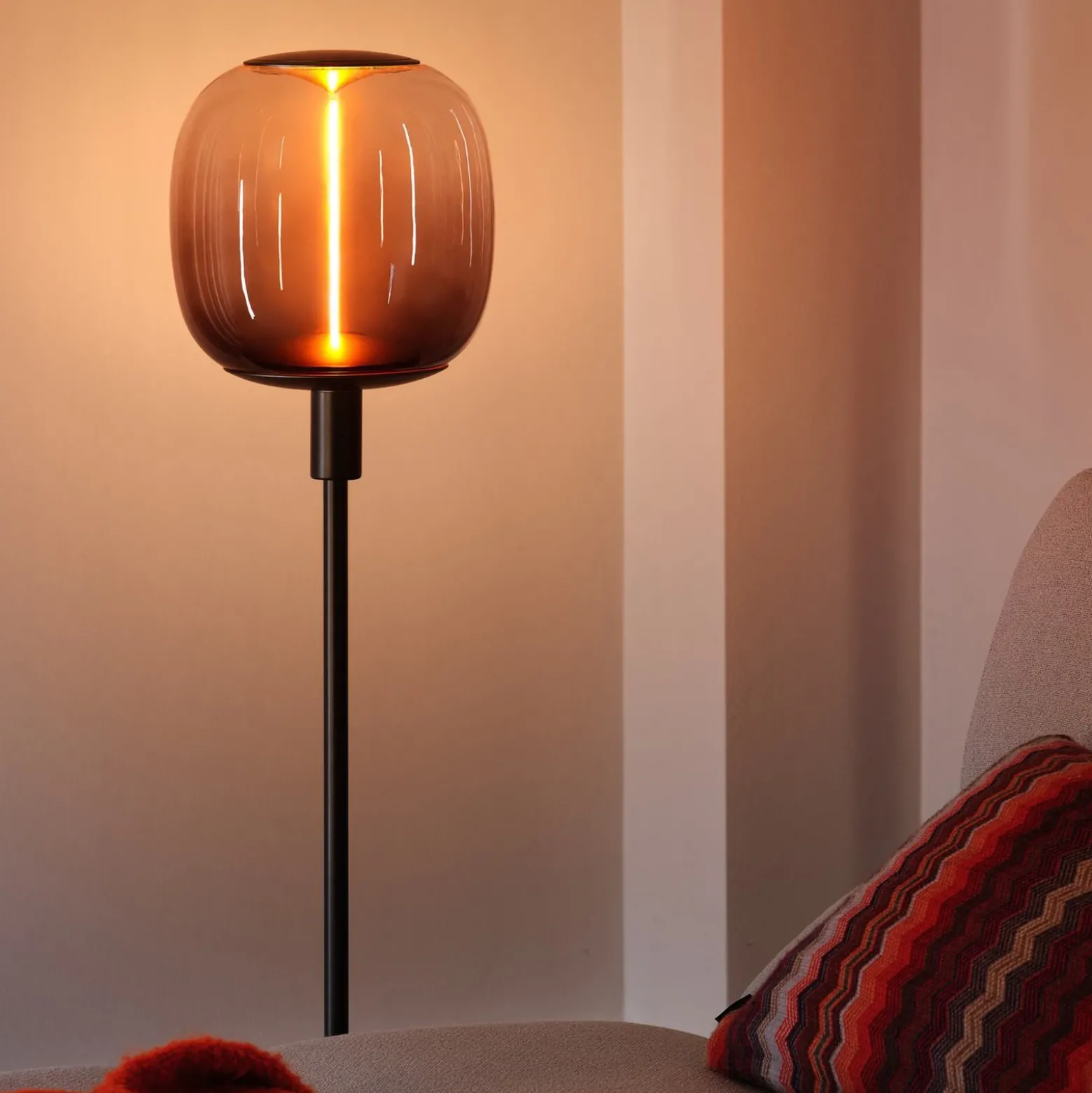Lámpara de pie OSRAM DECOR STICK, gris oscuro, altura 78 cm, 1 x E27