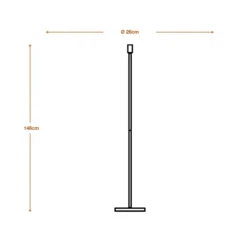 Lámpara de pie OSRAM DECOR STICK, gris oscuro, altura 146 cm, 1 x E27