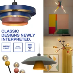 Lámpara de pie OSRAM Decor Straw, 3 luces, multicolor, acero, E27