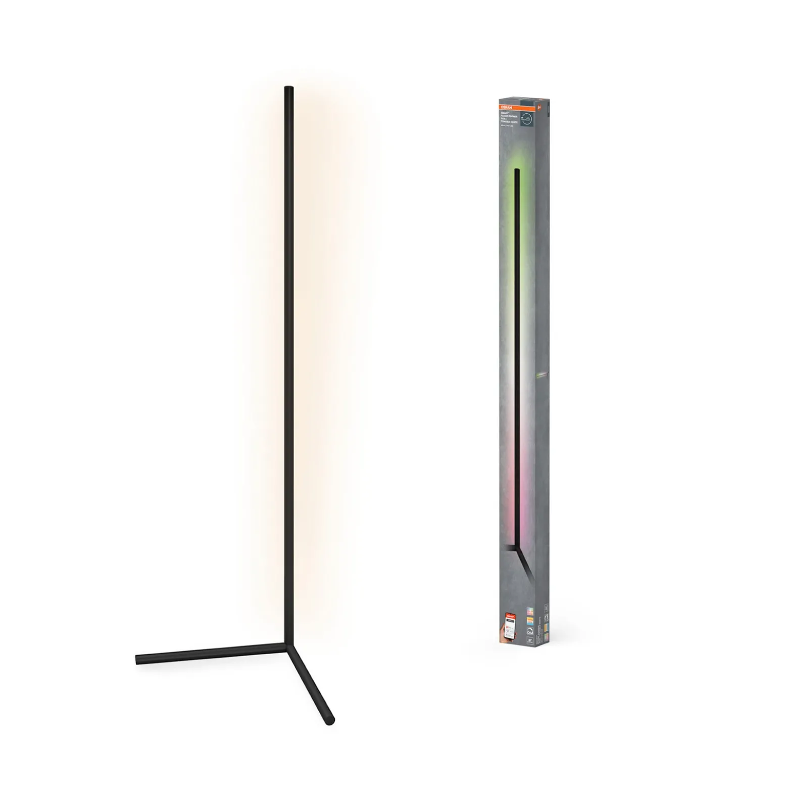 Lámpara de pie OSRAM SMART+ WiFi CORNER MAGIC negra 142 cm RGBW