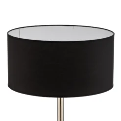Lámpara de pie Pongo con pantalla de tela y repisa