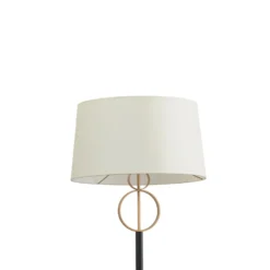 Lámpara de pie Priam, negro/dorado, acero, altura 156 cm