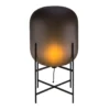 lámpara de pie pulpo Oda Medium, gris humo grabado/negro, 85cm