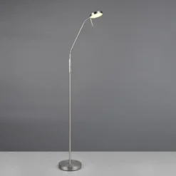 Lámpara de pie recargable LED Moreno, níquel mate, CCT, atenuable