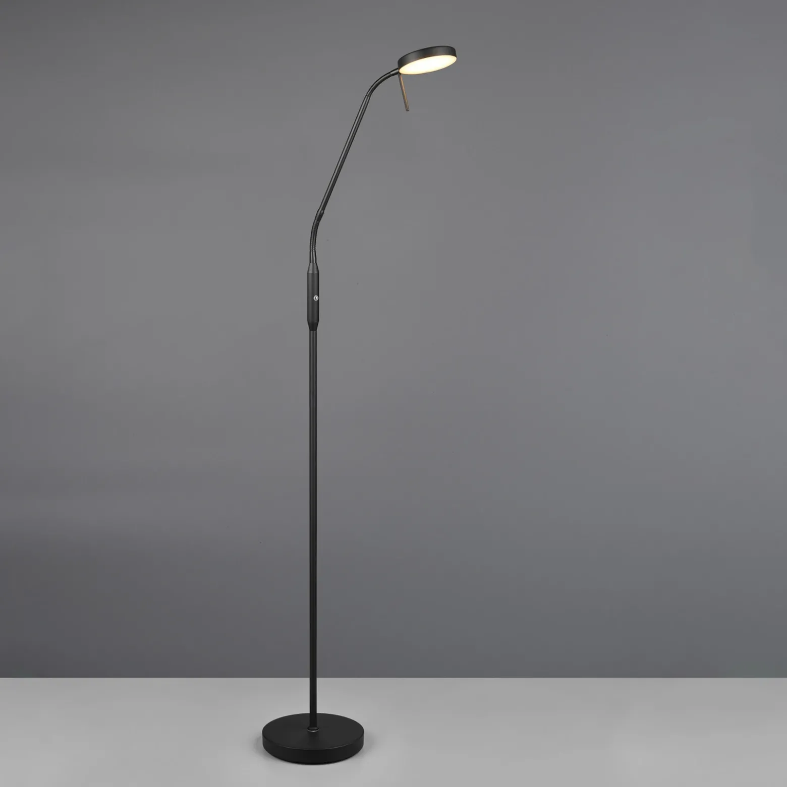 Lámpara de pie recargable LED Moreno, negro mate, CCT, atenuable