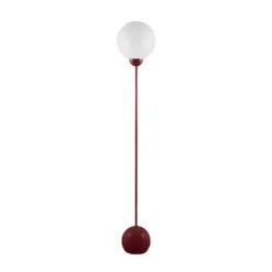 Lámpara de pie Ripley de Globen Lighting, cristal color burdeos, 144 cm