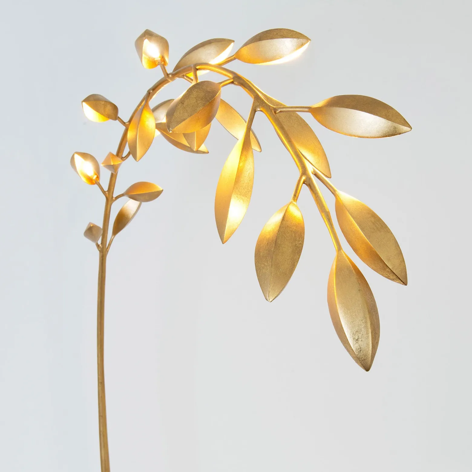 Lámpara de pie Riso, 11 luces, oro