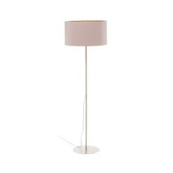 Lámpara de pie Roller, blanco/dorado, altura 145 cm