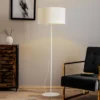 Lámpara de pie Roller, blanco/dorado, altura 145 cm