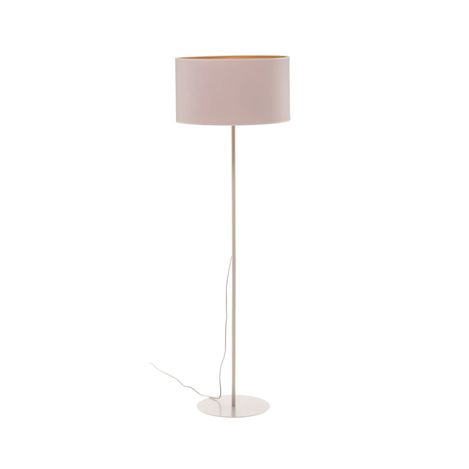 Lámpara de pie Roller, blanco/dorado, altura 145 cm