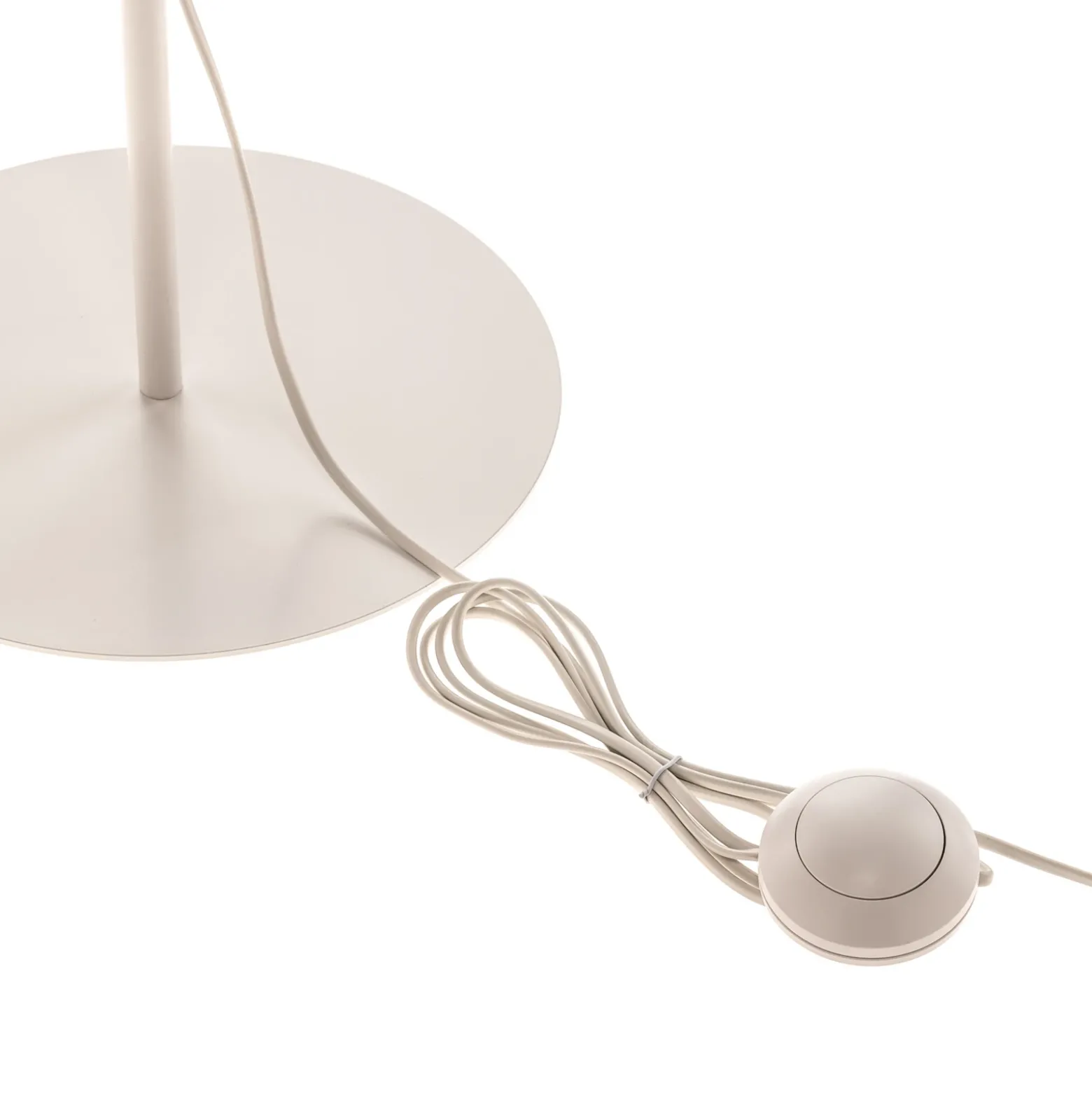 Lámpara de pie Roller, blanco/dorado, altura 145 cm
