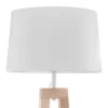 Lámpara de pie Sacha LS de madera y textil, blanco