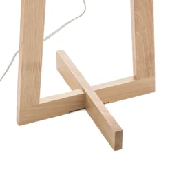 Lámpara de pie Sacha LS de madera y textil, blanco