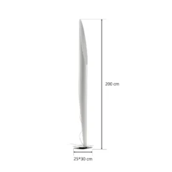 lámpara de pie Shakti de kdln, plateada, satinada blanca, altura 200 cm