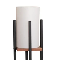Lámpara de pie Shelf, negro/cobre, tela, altura 130 cm, E27