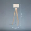 Lámpara de pie SHINE-WOOD, arena/negro/roble Altura 164 cm 3 x E27