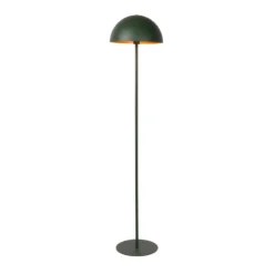 Lámpara de pie Siemon de acero, Ø 35 cm, verde