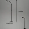 Lámpara de pie Skriva, ajustable, GU10, negro