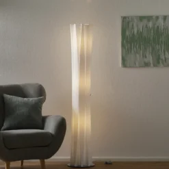 Lámpara de pie Slamp Bach, altura 161 cm, blanca