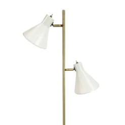 Lámpara de pie Sleep de Dyberg Larsen, blanco cemento, altura 165 cm, acero