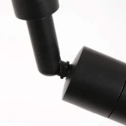 Lámpara de pie Stang, brazo de lectura LED, mimbre negro/natural