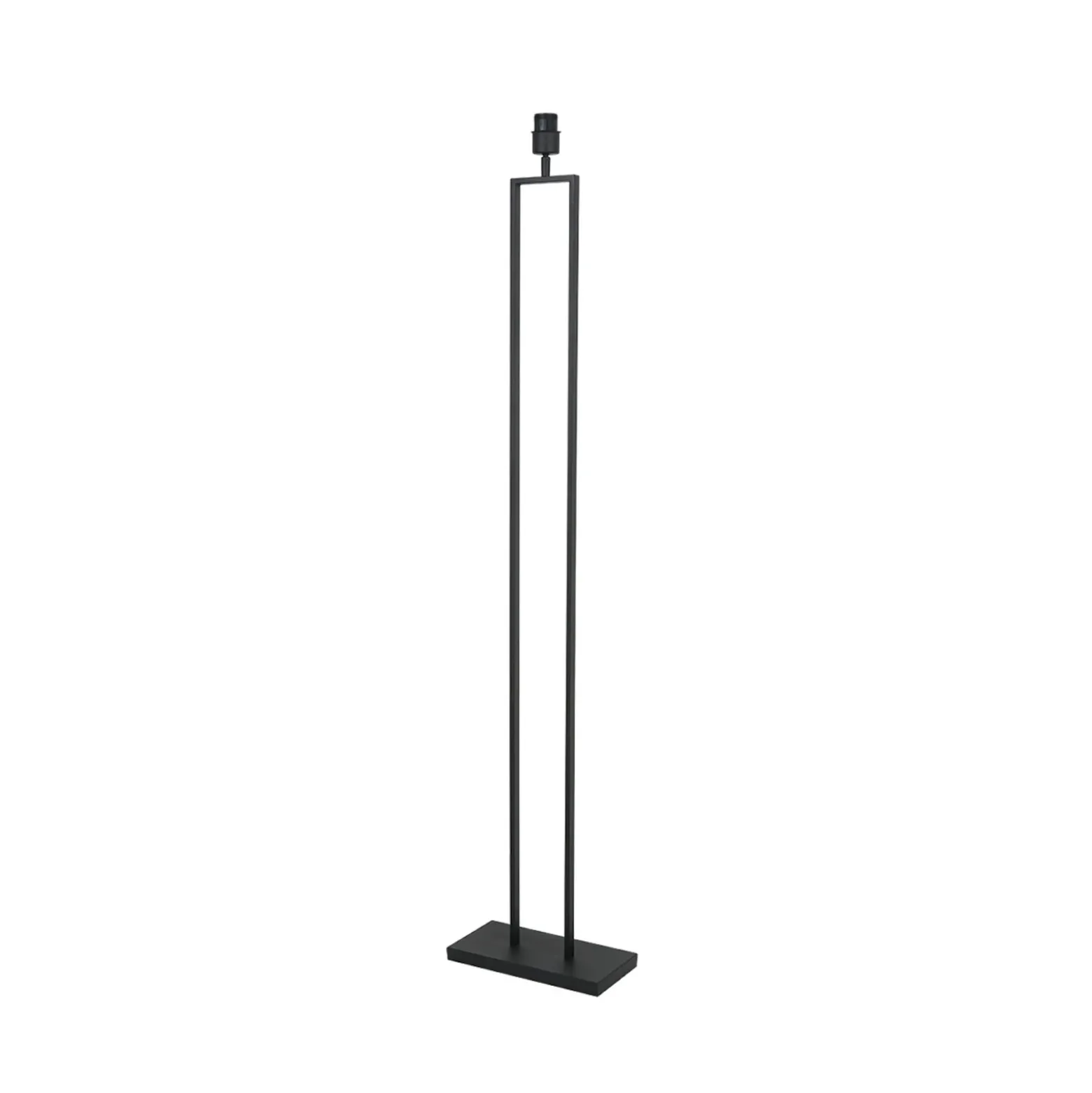 Lámpara de pie Stang, negra/pantalla trenzada negra/madera