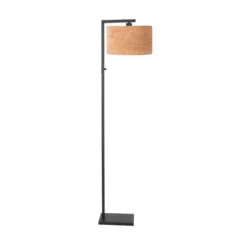 Lámpara de pie Stang, negro/marrón, altura 160 cm, corcho