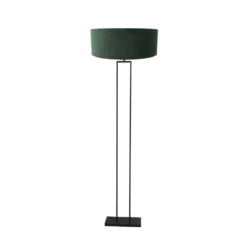 Lámpara de pie Stang, negro/terciopelo verde, altura 160 cm, E27