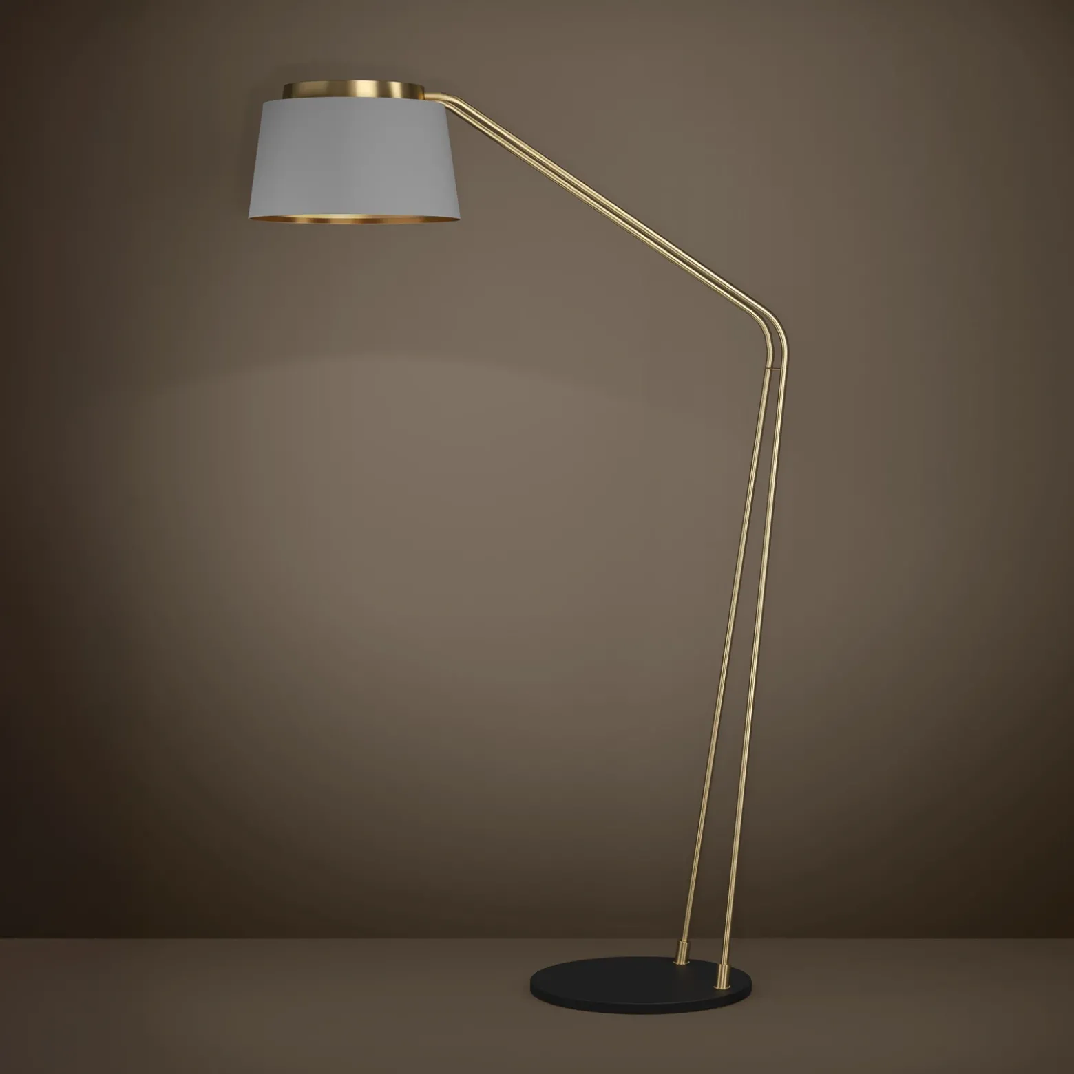 Lámpara de pie Stars of Light Almerimar, gris/latón, 181 cm