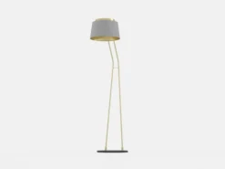 Lámpara de pie Stars of Light Almerimar, gris/latón, 181 cm
