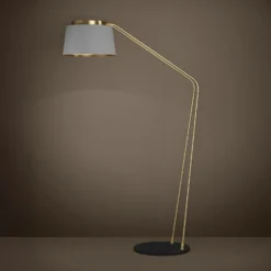 Lámpara de pie Stars of Light Almerimar, gris/latón, 181 cm