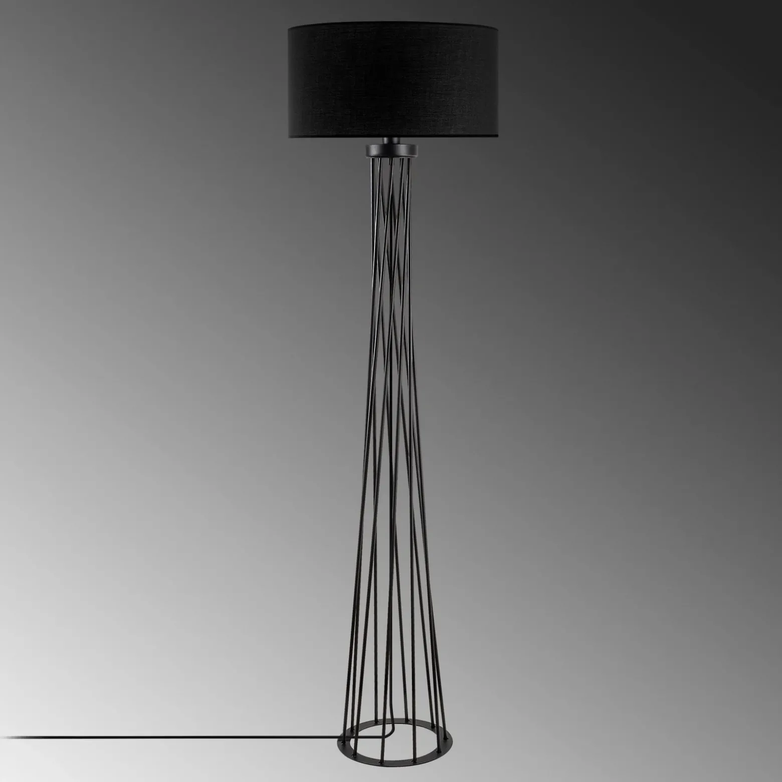 Lámpara de pie Tall 13470, negro, lona, altura 175 cm