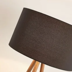 Lámpara de pie textil Majken - gris oscuro/negro