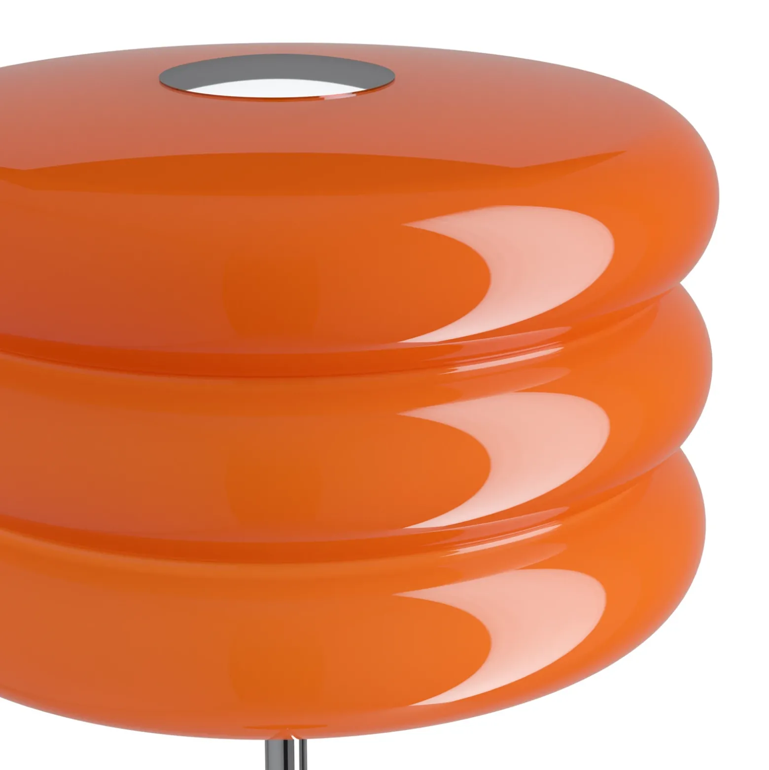 Lámpara de pie Tortora, naranja, cristal, metal, altura 153 cm, E27