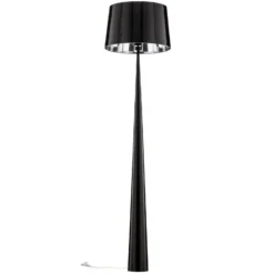 Lámpara de pie Totem LS con acabado cromo, negro