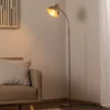 Lámpara de pie Varzan, dorada, metal, altura 162 cm, E27