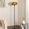 Lámpara de pie Vento, negro/dorado, metal, Ø 40 cm, E27