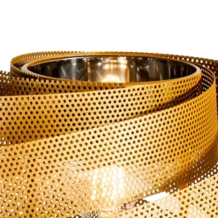 Lámpara de pie Vento, negro/dorado, metal, Ø 40 cm, E27