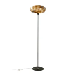 Lámpara de pie Vento, negro/dorado, metal, Ø 40 cm, E27