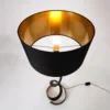 Lámpara de pie Vortice, negro/oro, altura 157 cm, hierro