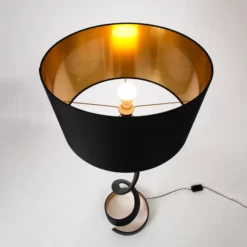 Lámpara de pie Vortice, negro/oro, altura 157 cm, hierro