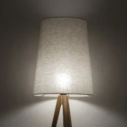 Lámpara de pie Walz, color crema, madera, altura 175 cm, E27